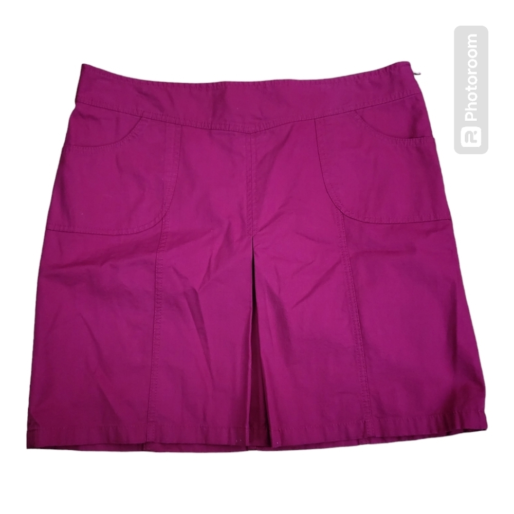 Ann taylor 100% cotton midi skirt Womens Size 14 Fushia New
